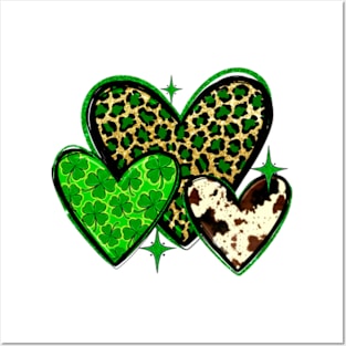 St Patrick's Day, Clover & Heart, Irish Shamrock Posters and Art